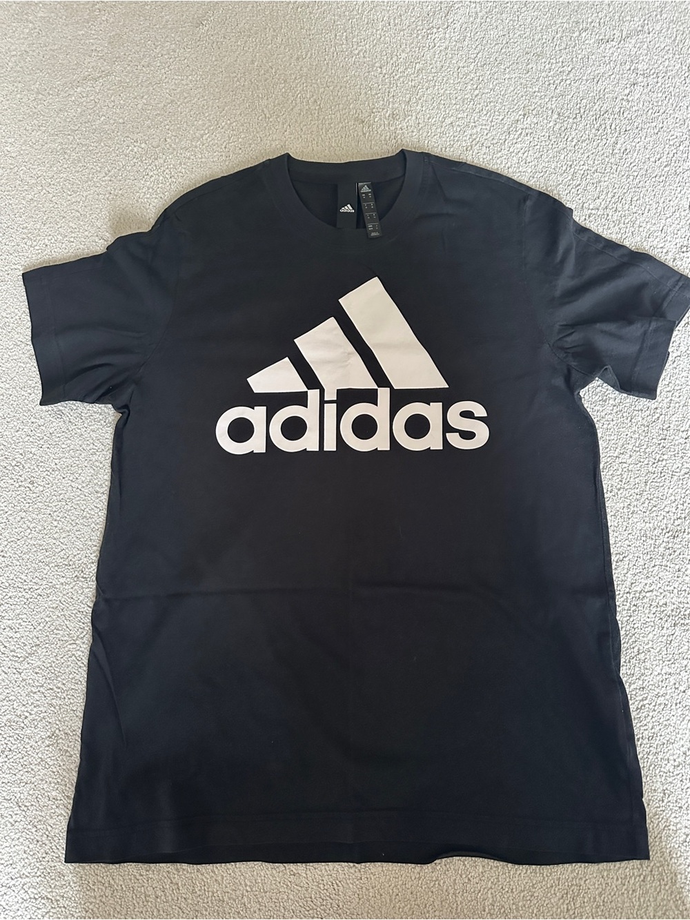 adidas Black Short Sleeve Tee with White Logo